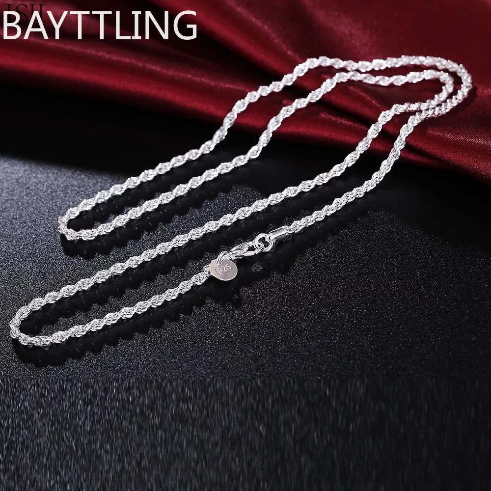 925 Sterling Silver Chain Necklace Men - 40-60cm grosir 925 perak murni tali