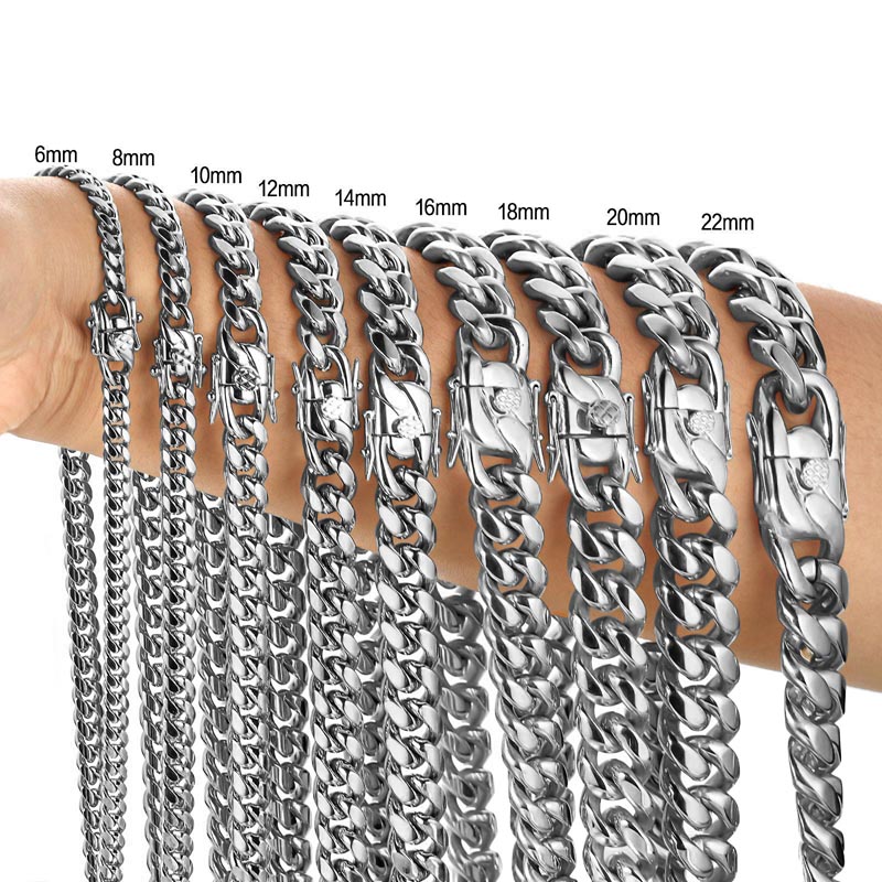 Cuban Link Chain 12Mm - 316L gelang rantai rantai Kuba besi