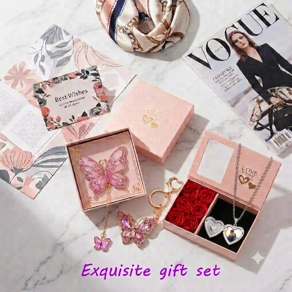 Heart Locket Necklace Photo - Kotak Kenangan Foto Kustom Set Hadiah