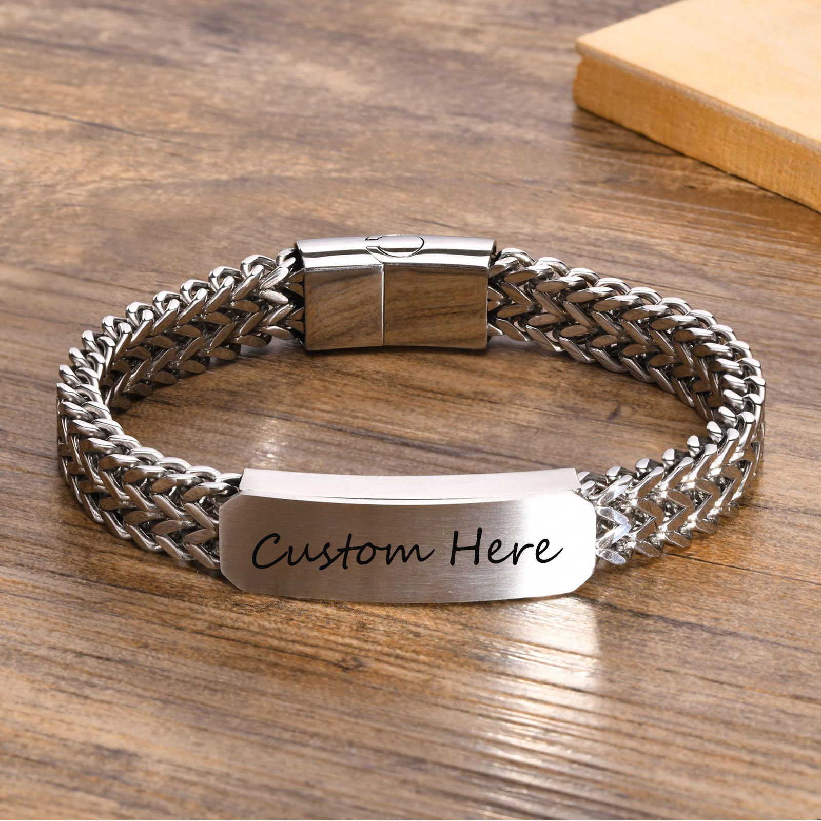 Cuban Link Chain 12Mm - Gelang ID Kustom Gratis untuk Pria,