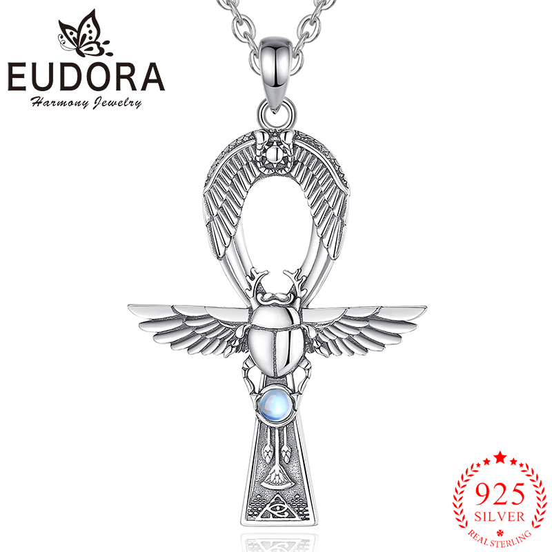 925 Sterling Silver Chain Necklace Men - Eudora 925 perak murni antik Mesir