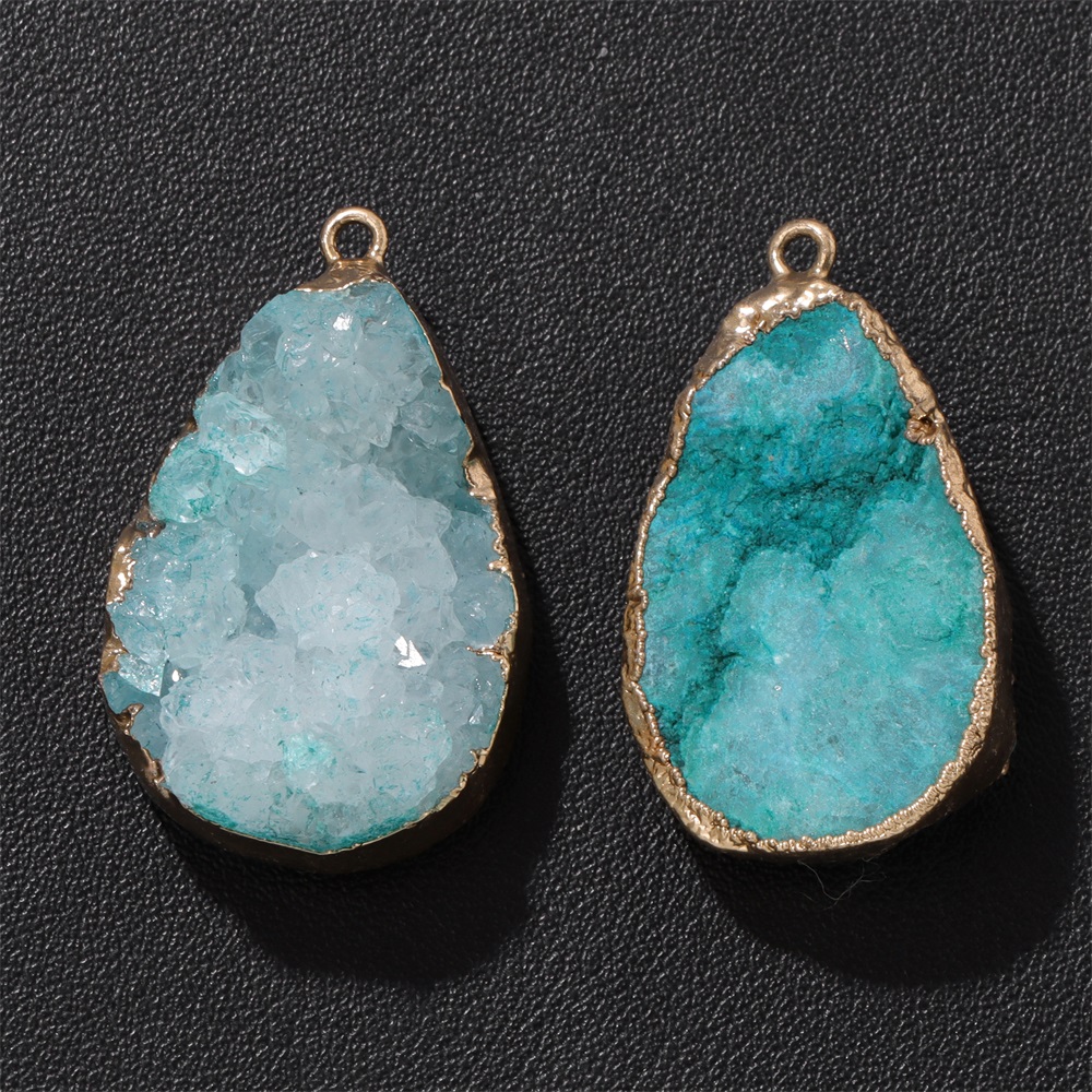 Crystal Pendant Necklace Natural Stone - 1 Buah Liontin Geode Batu Akik