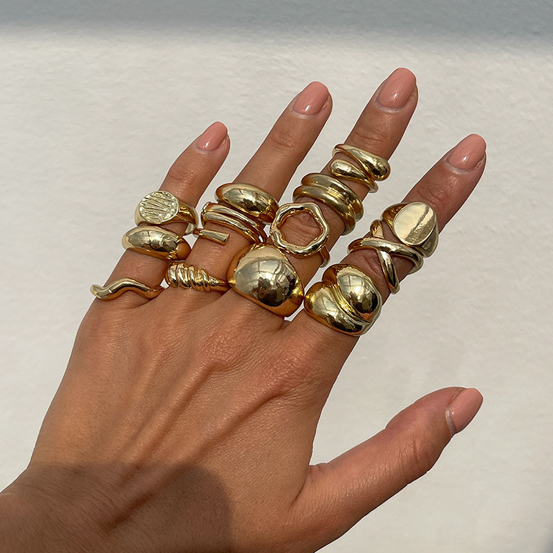 Vintage Punk Knuckle Rings Set - Cincin Logam Antik Mode untuk Hadiah