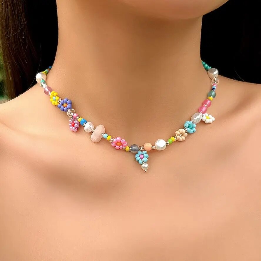 Pearl Choker Necklace Vintage - Kalung Choker mutiara imitasi manik-manik sederhana