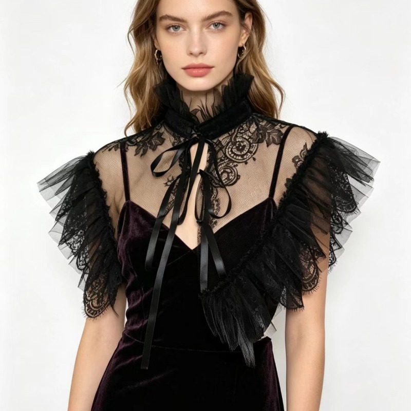 Necklaces - Selendang Kerah Palsu Tulle Berenda Gaya