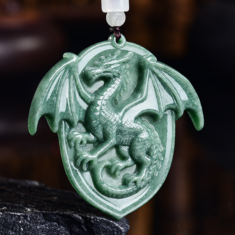 Necklaces - Kalung Liontin Naga Giok Burma Alami,