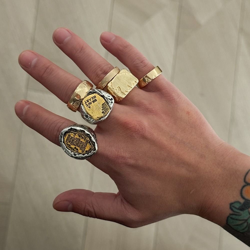 Vintage Punk Knuckle Rings Set - Set Cincin Jari 6 Buah/Set, Cincin