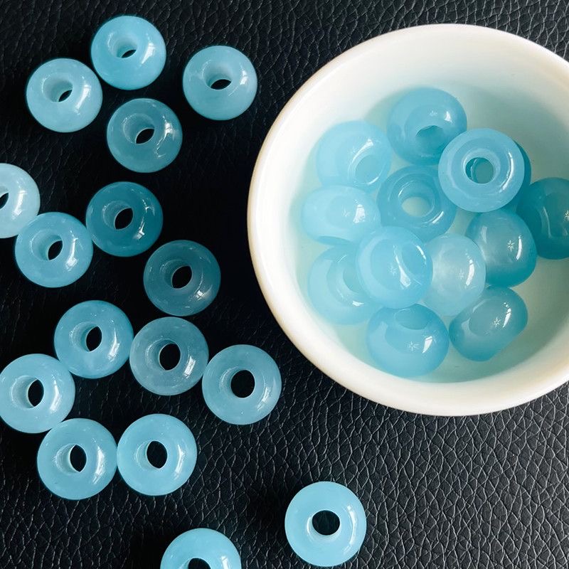 Bracelets - 10 buah Manik-manik Berlubang Besar Warna