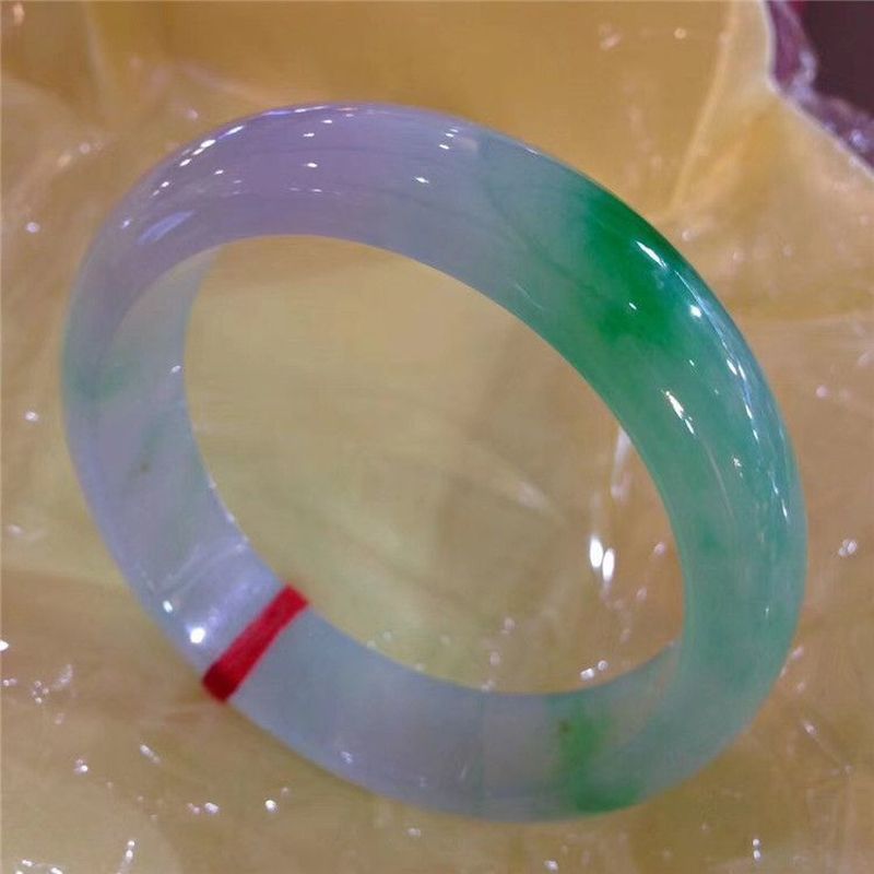 Bracelets - Jadeite Ungu Alami, Tekstur Seperti Es