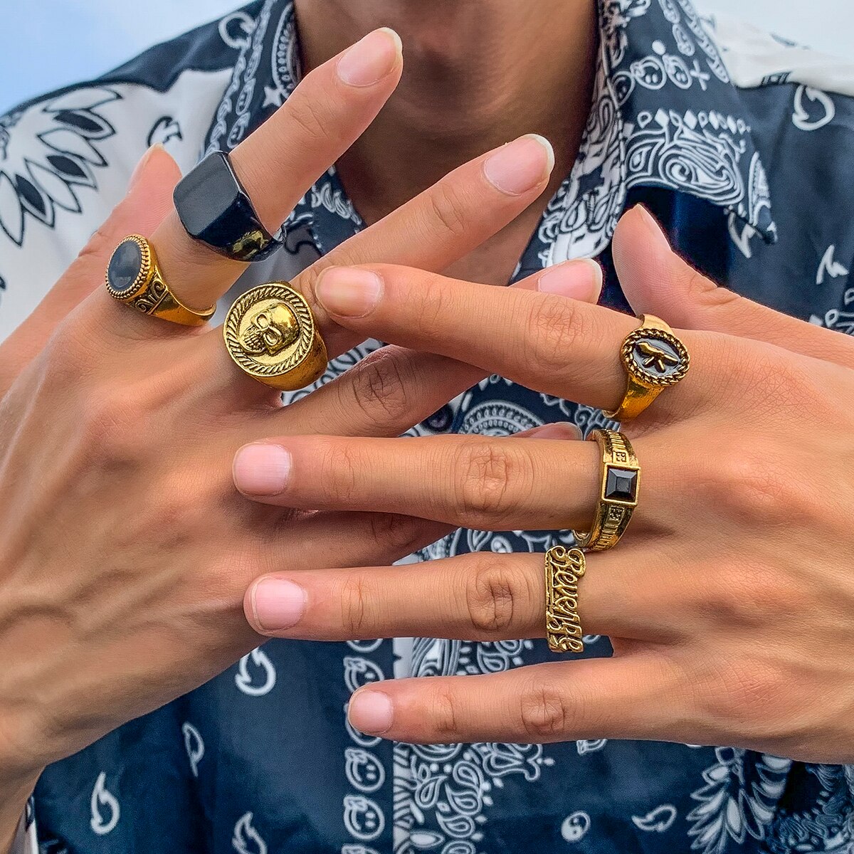 6 buah/Set cincin warna perak  - Vintage Punk Knuckle Rings Set ulasan dan harga
