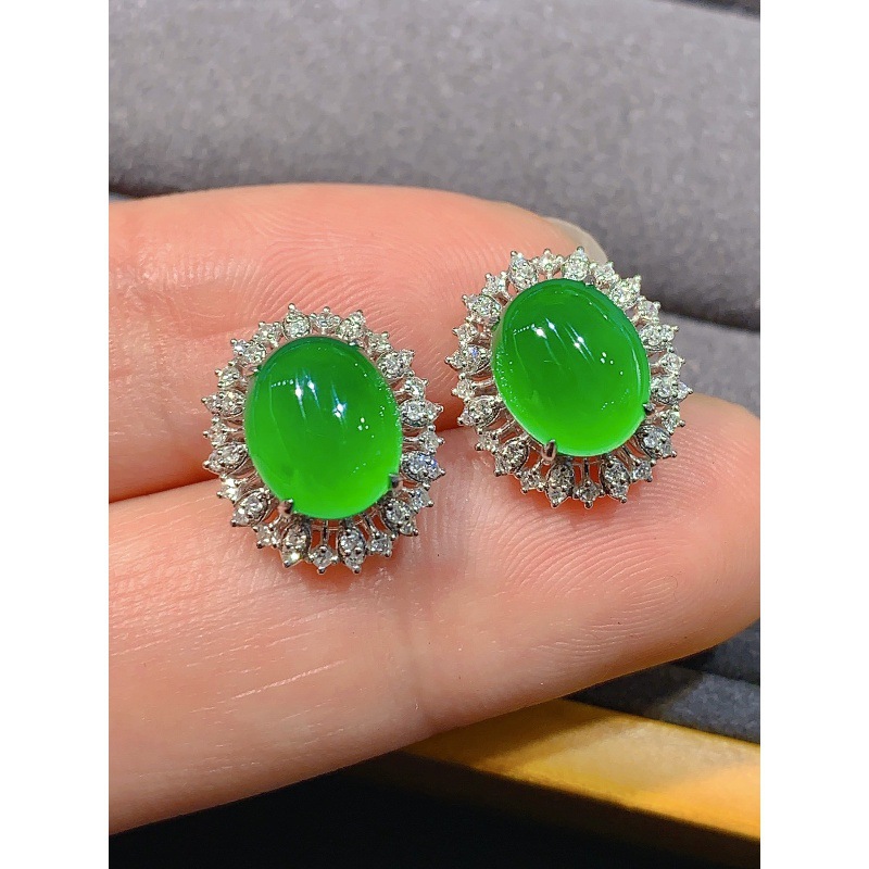 Anting-anting giok hijau jenis - Earrings ulasan dan harga