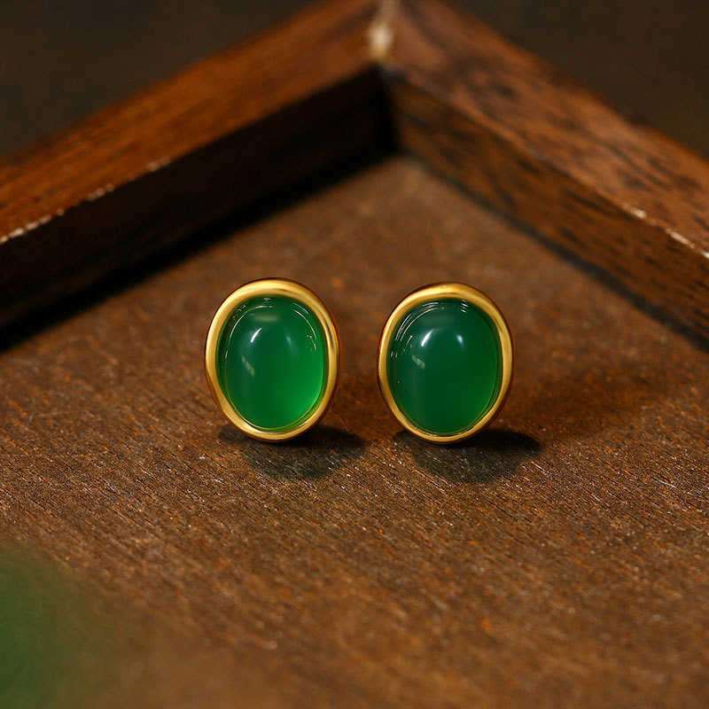 Anting Giok Hijau Alami Jimat  - Earrings ulasan dan harga