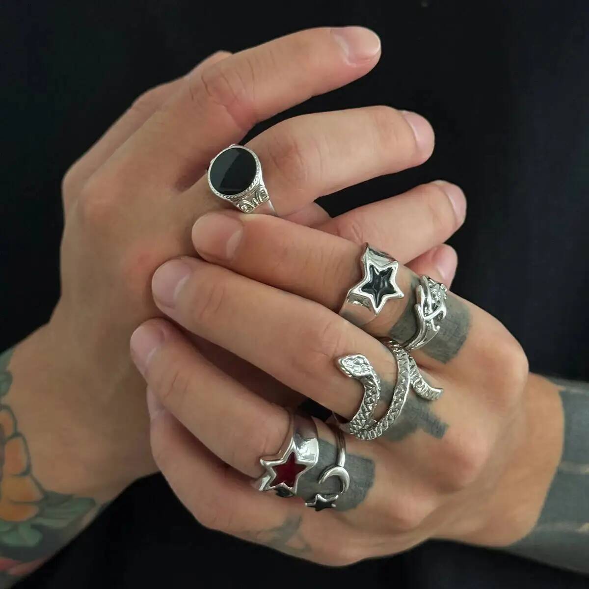 KunJoe 6Pcs Set Cincin Terbuka - Vintage Punk Knuckle Rings Set ulasan dan harga