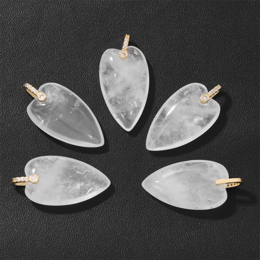 2 Buah Liontin Hati Batu Alam, - Crystal Pendant Necklace Natural Stone ulasan dan harga