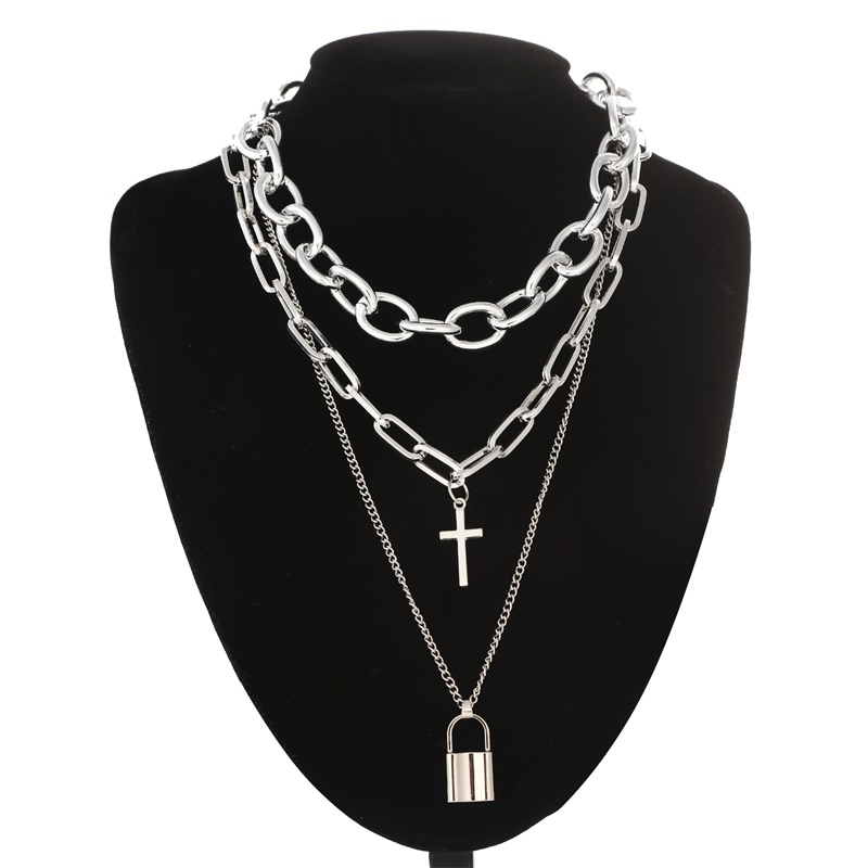 Perhiasan Estetika Grunge Berl - Layered Pendant Necklace Aesthetic ulasan dan harga