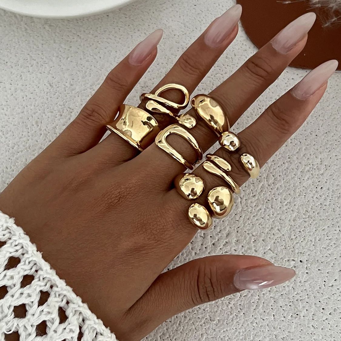 DIEZI Satu Set Cincin Buku Jar - Vintage Punk Knuckle Rings Set ulasan dan harga