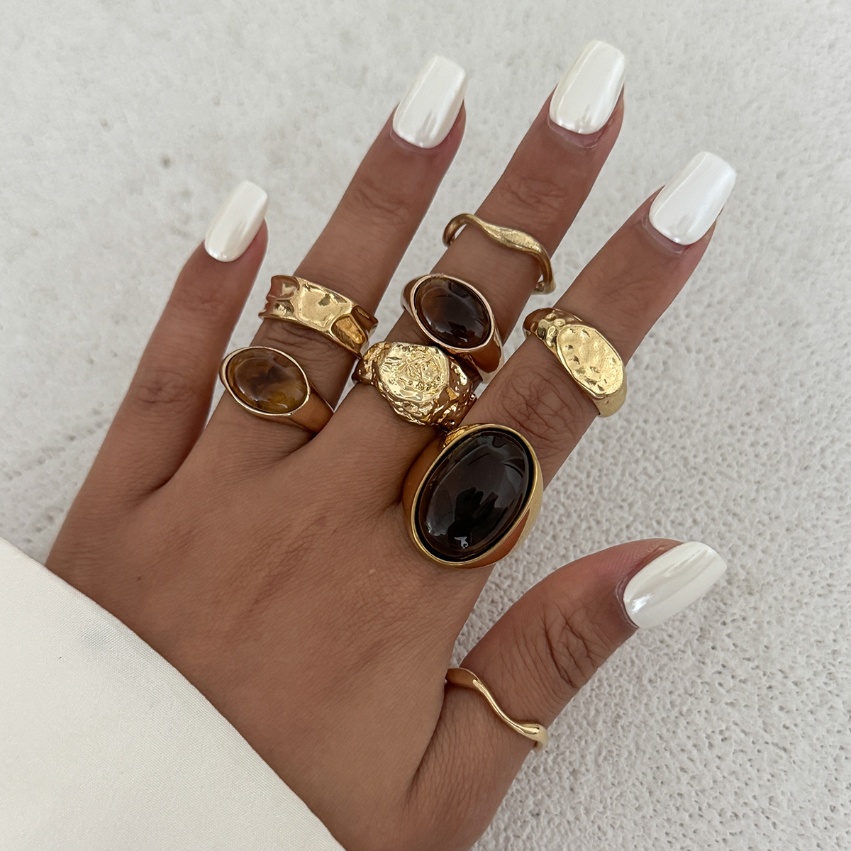 8Pcs/Set Cincin Jari Logam Vin - Vintage Punk Knuckle Rings Set ulasan dan harga