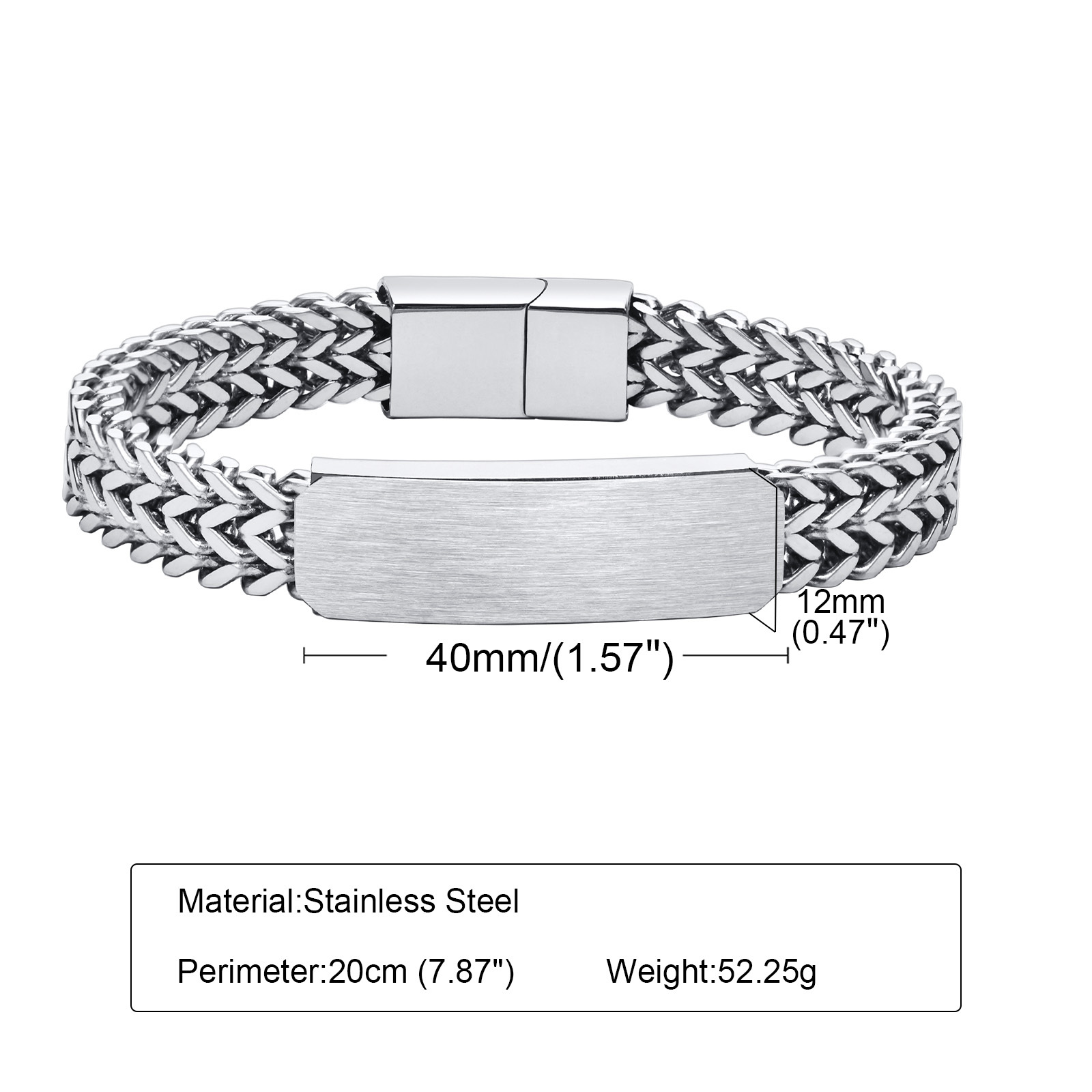 Gelang ID Kustom Gratis untuk  - Cuban Link Chain 12Mm ulasan dan harga