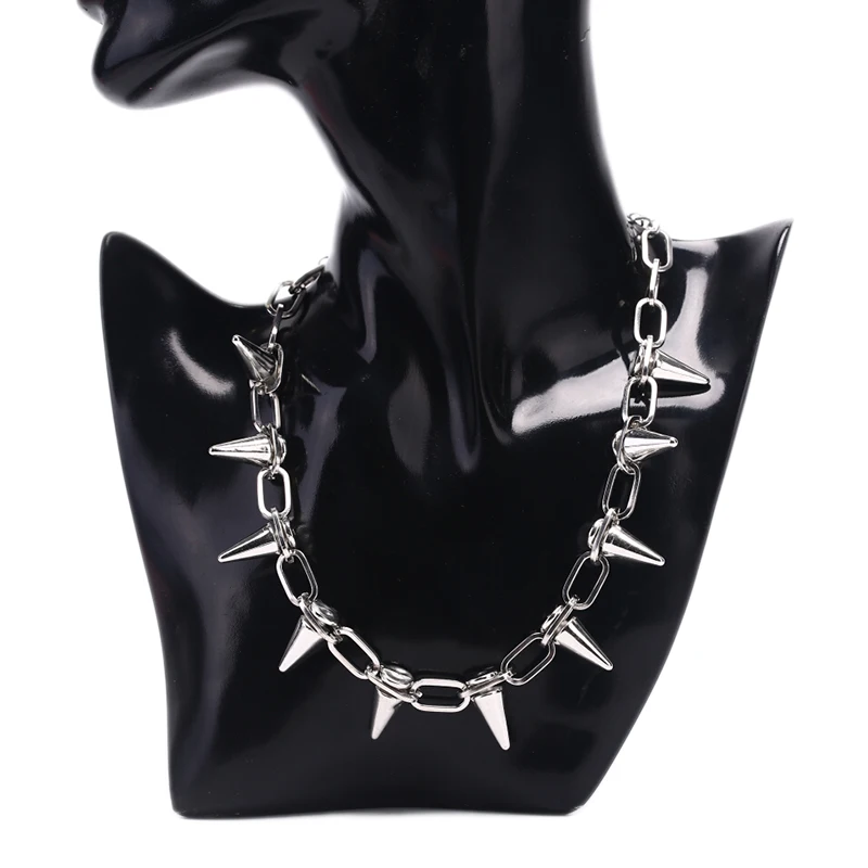 Kalung Kerah dengan Hiasan Pak - Goth Punk Spike Choker ulasan dan harga