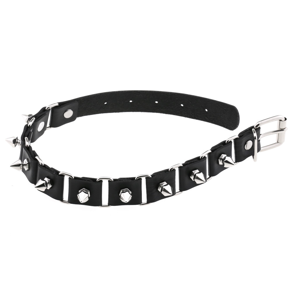 Kalung Kerah Choker Hati Kulit - Goth Punk Spike Choker ulasan dan harga