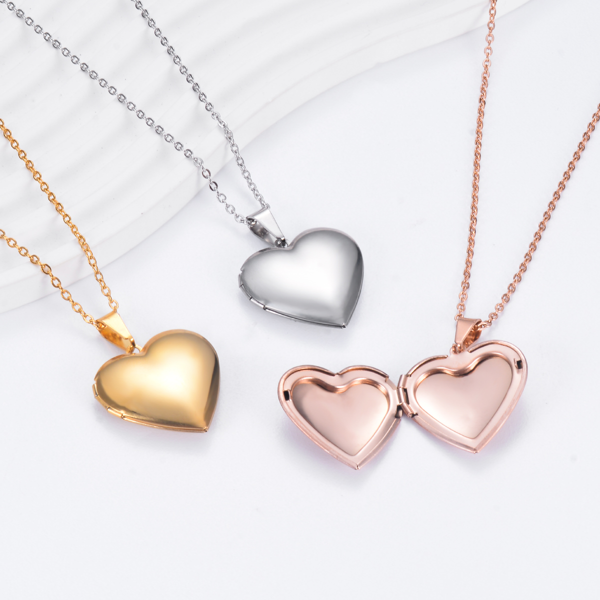 Kalung gambar pribadi untuk wa - Heart Locket Necklace Photo ulasan dan harga