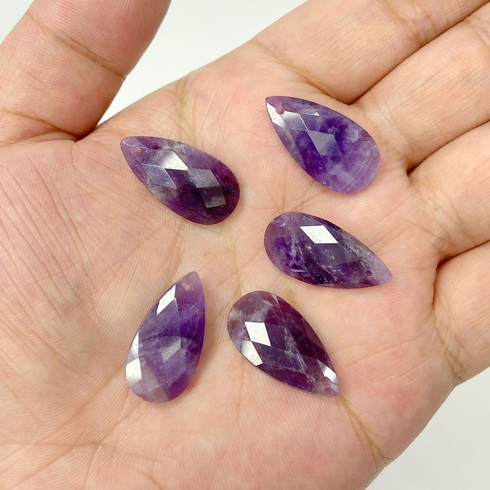 2 buah 13*25mm liontin bentuk  - Crystal Pendant Necklace Natural Stone ulasan dan harga