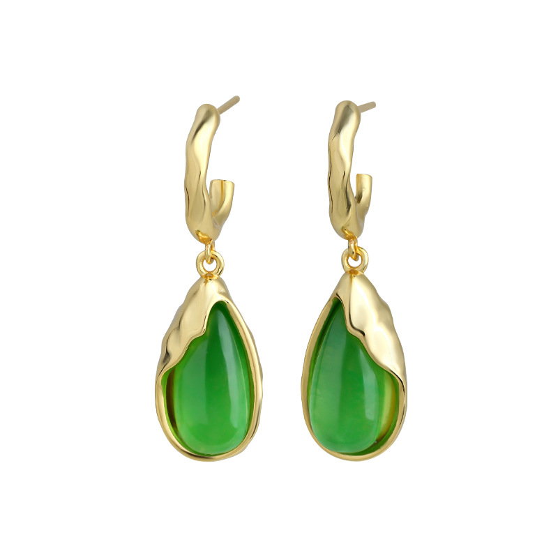 Anting Tetesan Air Batu Giok A - Earrings ulasan dan harga