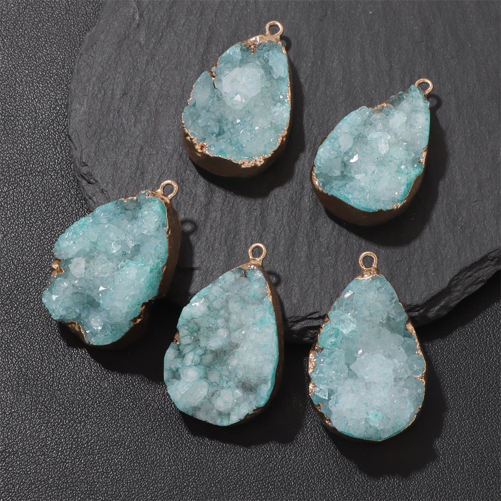 1 Buah Liontin Geode Batu Akik - Crystal Pendant Necklace Natural Stone ulasan dan harga