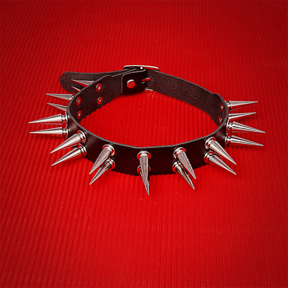 Kalung Choker Berduri Panjang  - Goth Punk Spike Choker ulasan dan harga