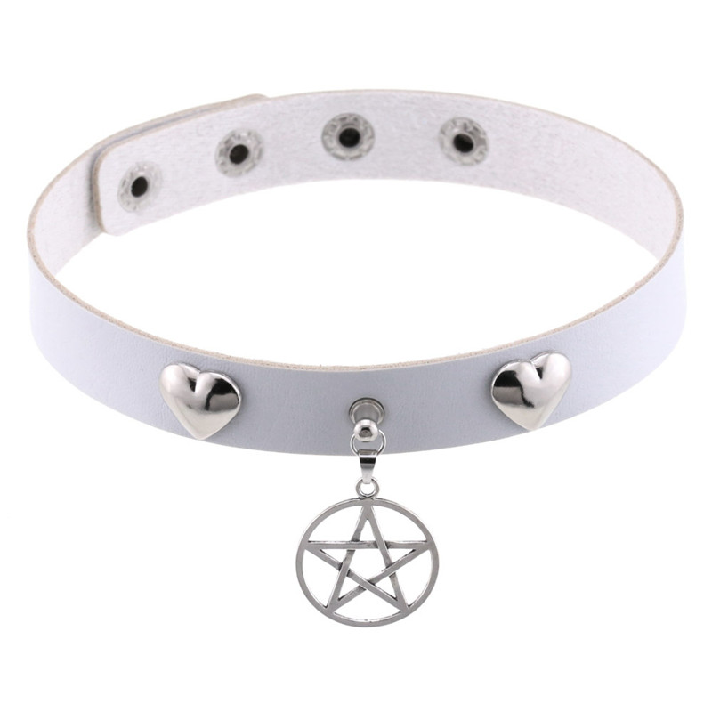 Kalung Pentagram Choker Gotik  - Goth Punk Spike Choker ulasan dan harga