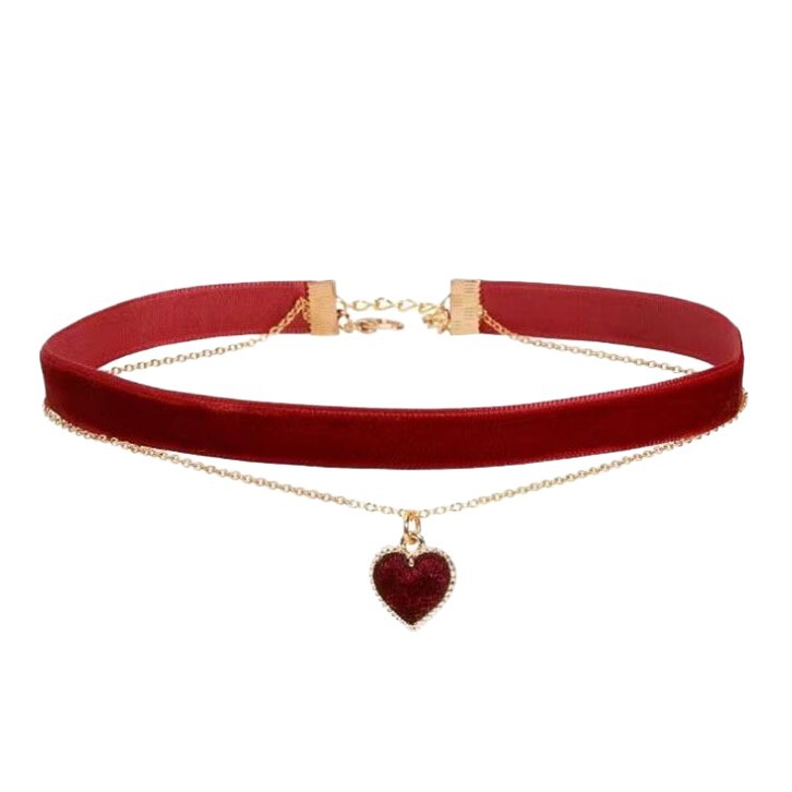 Kalung Choker Lapisan Ganda Ro - Layered Pendant Necklace Aesthetic ulasan dan harga