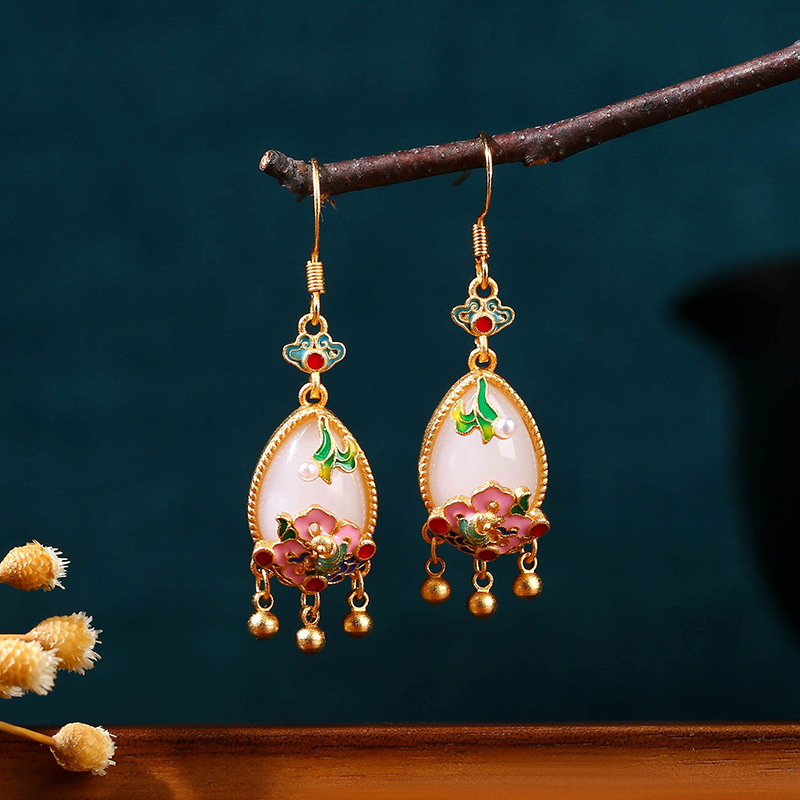 Anting Bunga Giok Alami Jimat  - Earrings ulasan dan harga