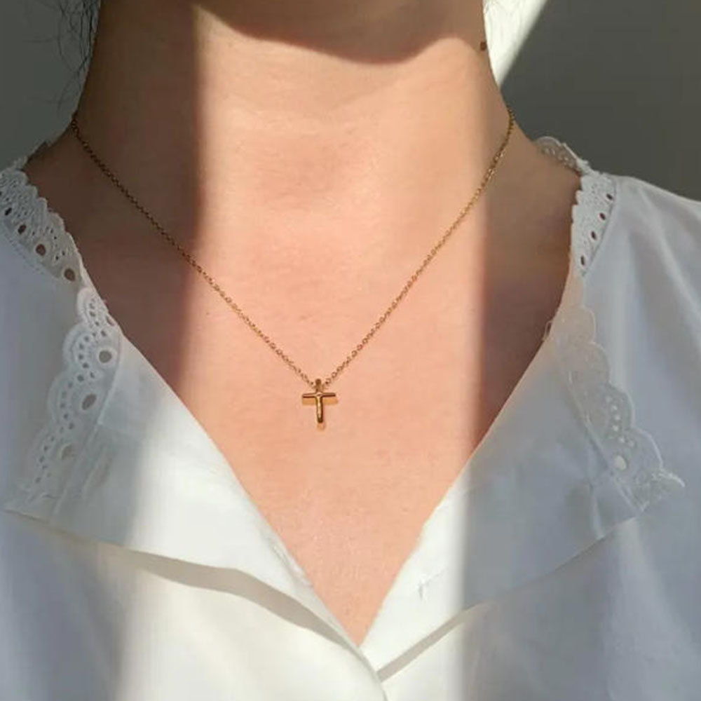 Kalung salib emas yang indah,  - Cross Pendant Necklace Gold ulasan dan harga