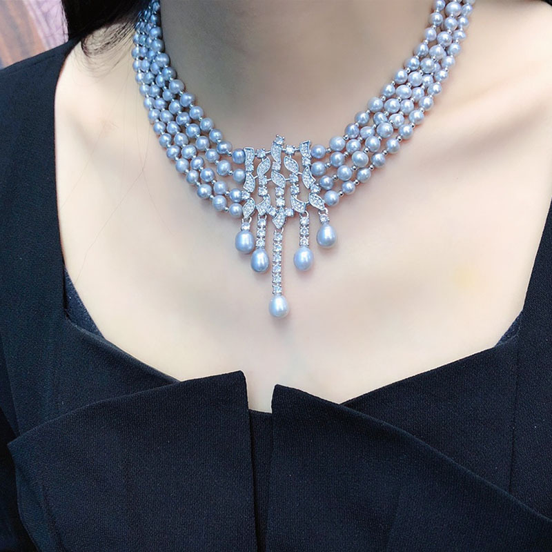 Kalung Mutiara Air Tawar, Chok - Pearl Choker Necklace Vintage ulasan dan harga