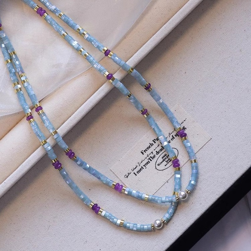 Minar Kalung Manik-manik Krist - Pearl Choker Necklace Vintage ulasan dan harga