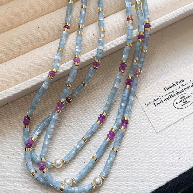 Minar Kalung Manik-manik Krist - Pearl Choker Necklace Vintage ulasan dan harga