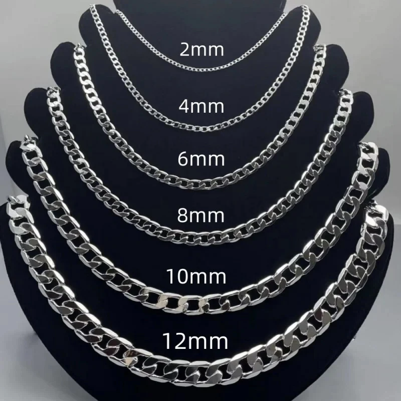 Kalung perak Sterling 925 pria - Cuban Link Chain 12Mm ulasan dan harga
