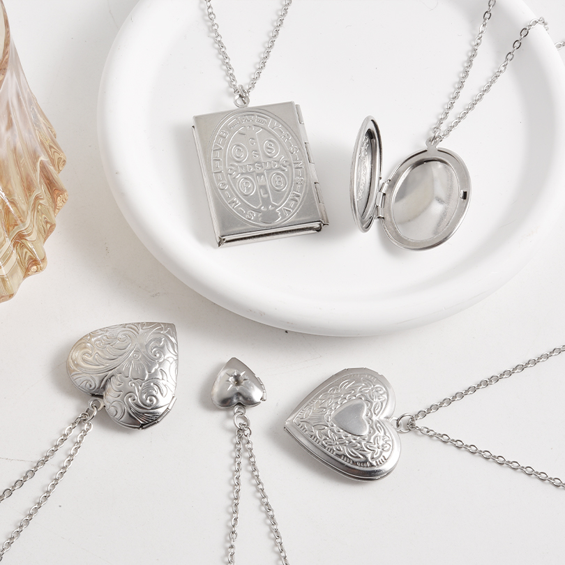 Bingkai Foto Cantik Desain Uki - Heart Locket Necklace Photo ulasan dan harga