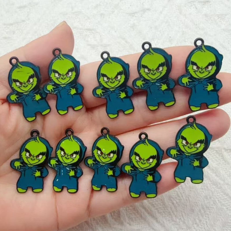 10 buah liontin Natal kartun b - Earrings ulasan dan harga