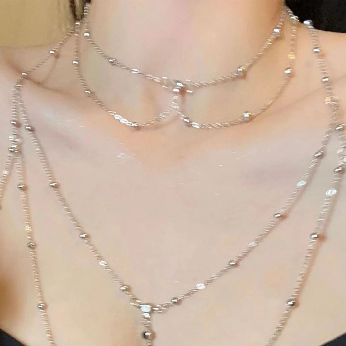 Estetika Multi-layer berkilau  - Layered Pendant Necklace Aesthetic ulasan dan harga