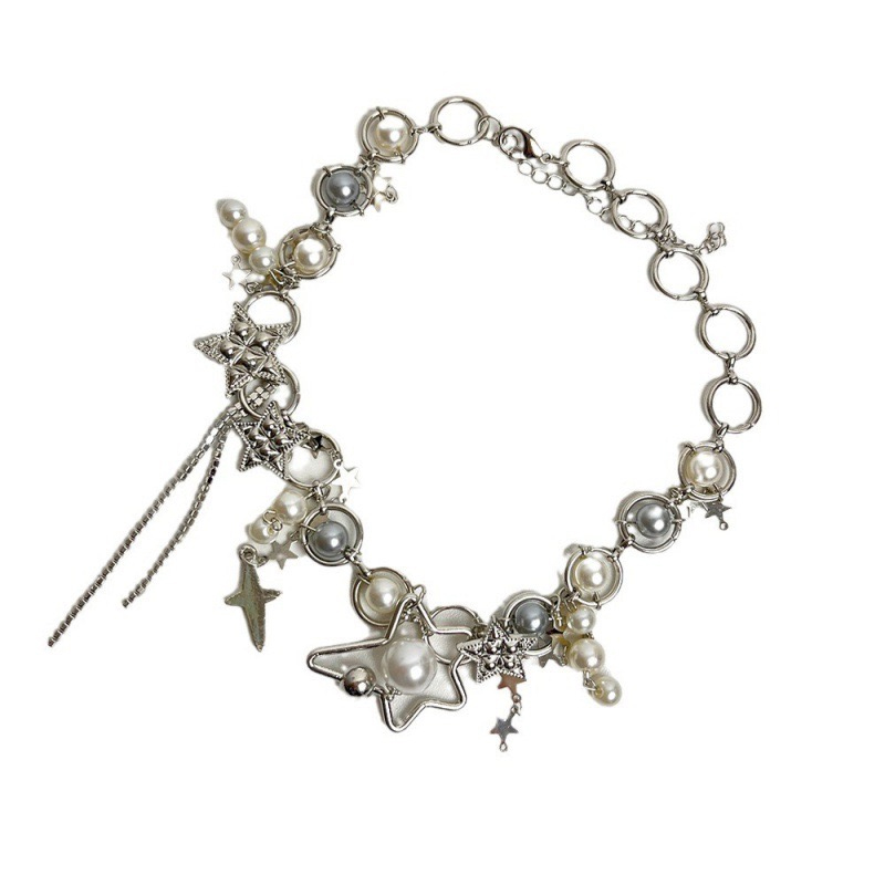 Y2K kalung rantai wanita, akse - Pearl Choker Necklace Vintage ulasan dan harga