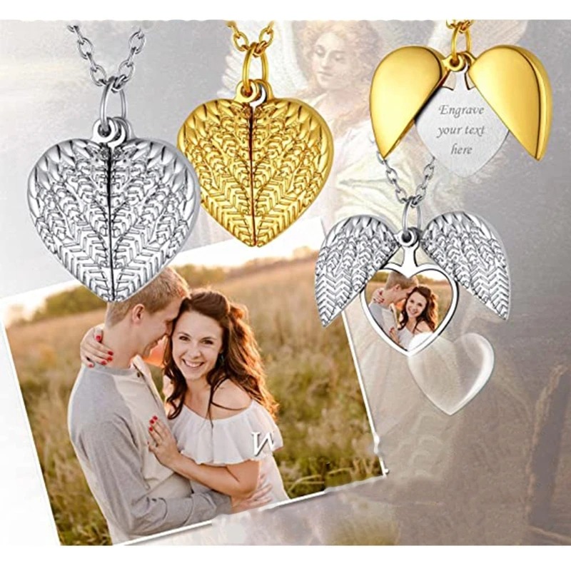 Kalung Liontin Foto Kustom Ben - Heart Locket Necklace Photo ulasan dan harga