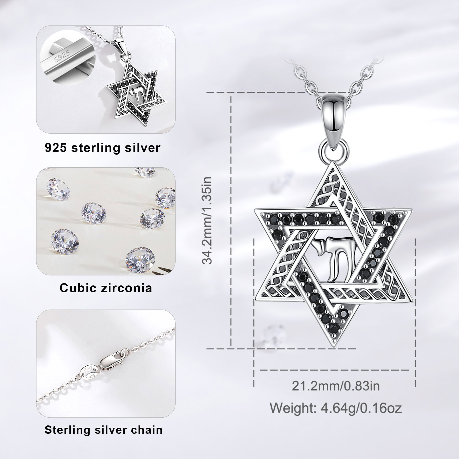 Eudora 925 perak murni Bintang - 925 Sterling Silver Chain Necklace Men ulasan dan harga