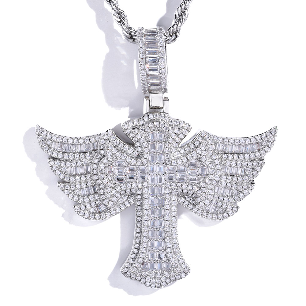 Hip Hop liontin salib malaikat - Cross Pendant Necklace Gold ulasan dan harga