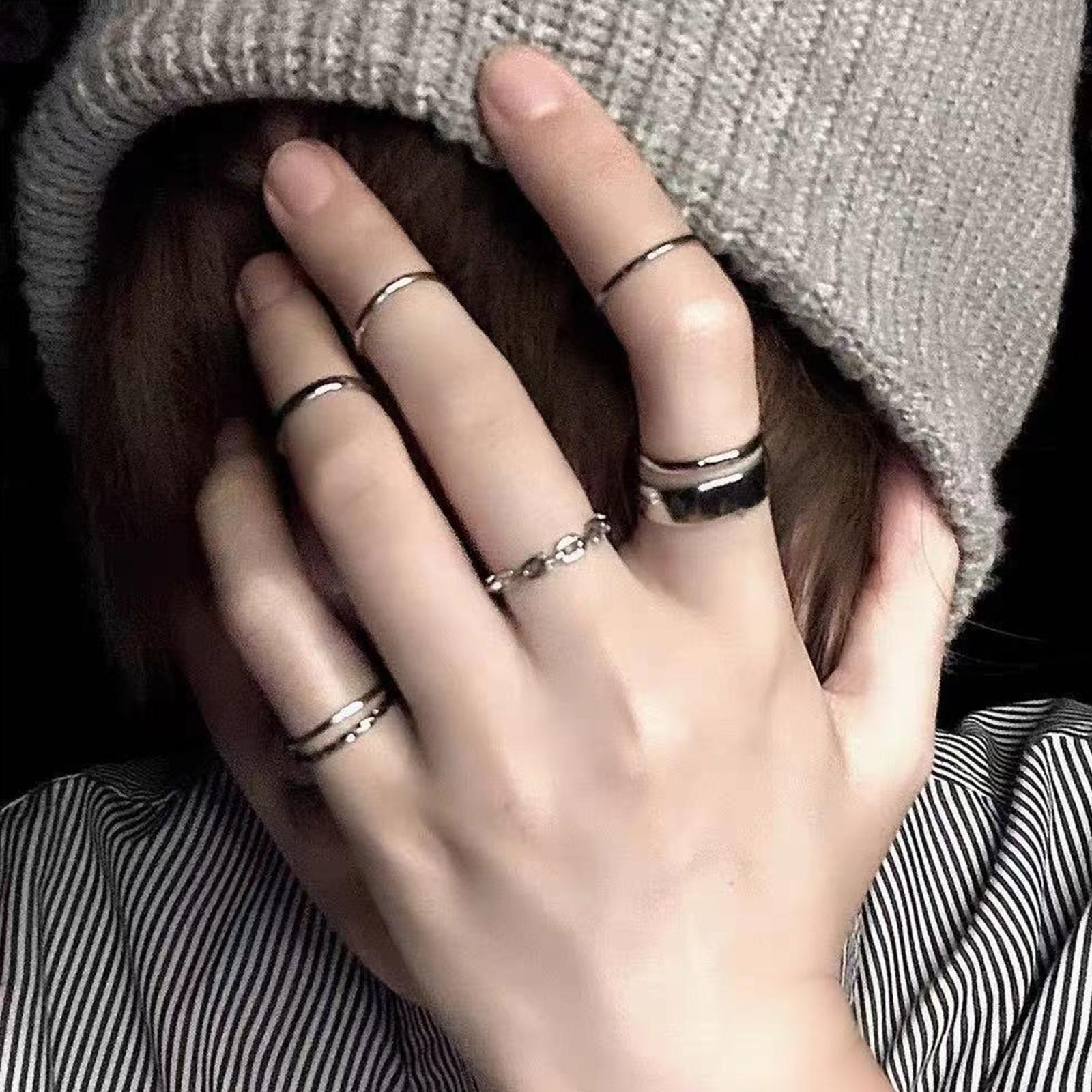Set Cincin Hip Hop Wanita Warn - Vintage Punk Knuckle Rings Set ulasan dan harga